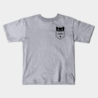 Sweet cute kitten in the pocket saying HELLO / perfect gift for every kid Kids T-Shirt